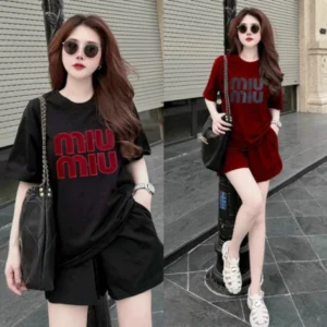 Bộ Đồ Nữ Quần Đùi Áo Cộc Mặc Nhà Miumiu WQA010v10 – Thun Cotton Bigsize 45-75kg