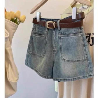 QUẦN ĐÙI JEAN TÚI TRƯỚC XẺ DÀNH CHO NỮ LƯNG CAO CO...